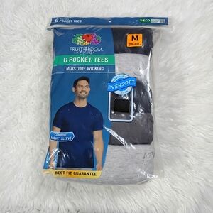 NWT Fruit of the Loom 6-Pack Pocket Tees